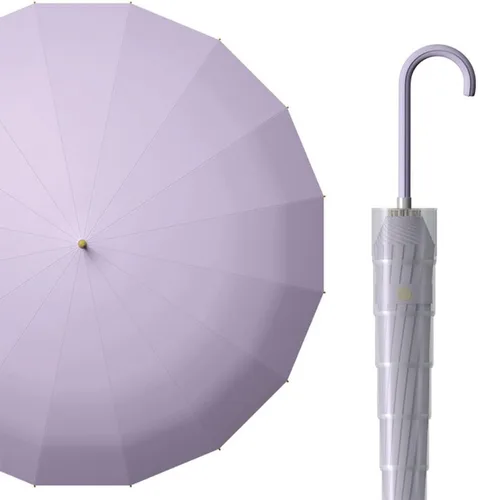 PHILISENMALL Paraguas automático de mango largo, color sólido, vintage, ultraligero, paraguas de lluvia para niñas y mujeres, viajes diarios