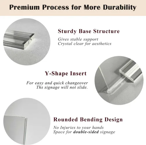 Miniatura 5 de Soporte acrílico para letreros de 5 x 7 pulgadas, paquete de 6, soporte transparente para letreros de mesa, horizontal
