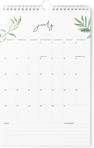 Miniatura 12 de Karto Mini calendario de pared 2025-2026, vertical de 6 x 9 pulgadas, julio de 2025 a diciembre de 2026, pequeño, versátil y fácil de planificar
