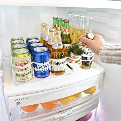 Miniatura 4 de Display Technologies, Fridge-Plus Organizador de bebidas para almacenamiento en el refrigerador, dispensador de latas de soda y organizador de latas