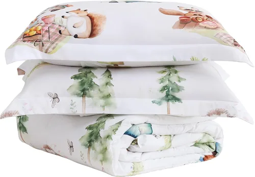 Miniatura 17 de Juego de colcha Yibeizi para avión para niños, tamaño individual, ropa de cama estampada en camuflaje verde para niños con funda de almohada, juego