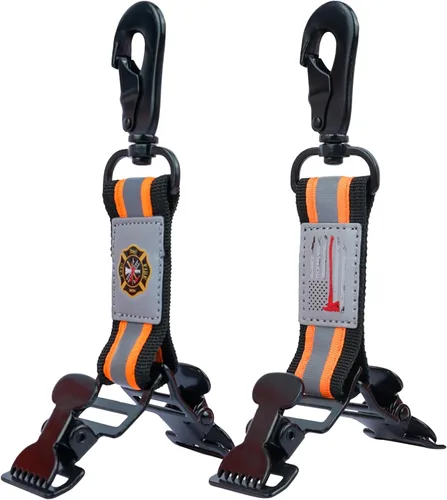 KUNN Clips para Guantes de Bombero de Doble Extremo con Patrón Creativo, Soportes para Guantes de Trabajo de Alta Resistencia, Regalo para Bomberos