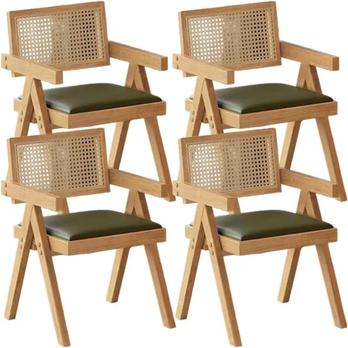 Miniatura 62 de YVYKFZD Juego de sillas de comedor de ratán, sillas de comedor de madera, sillas de cocina con respaldo tejido, sillón tapizado, silla auxiliar