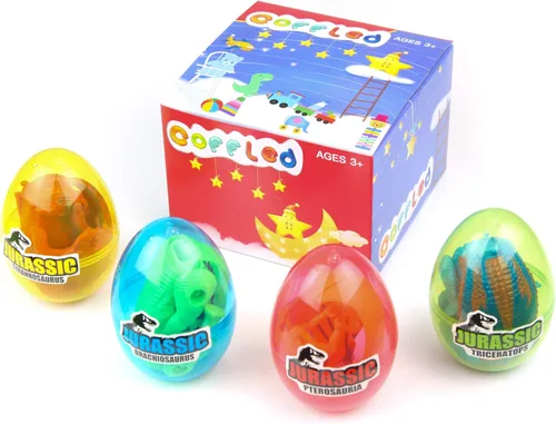 Miniatura 6 de Paquete de 4 Diferentes Huevos de Dinosaurio para Incubar, Juguetes para Niños de 3+ Años, Huevo Mágico que Eclosiona Juguetes de Dinosaurios
