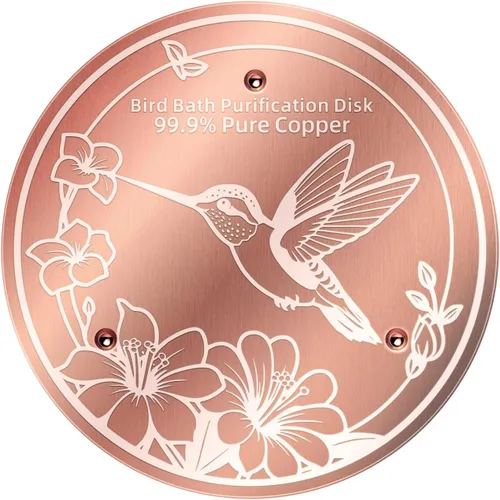 Miniatura 8 de Disco de cobre para baño, 99.99% de cobre puro para pájaros, soporte de triple punto, limpiador de agua para todas las estaciones para baños