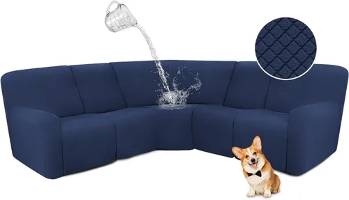 Miniatura 26 de ALIECOM Funda para Consola Central de Sillón Reclinable, Funda Elástica para Sofá Seccional Reclinable en Forma de L, Funda de Esquinas para Sofá