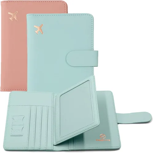 Miniatura 9 de Melsbrinna - Funda para pasaporte, ranuras para tarjetas, bonita funda para pasaporte para mujeres/hombres, resistente al agua con bloqueo RFID