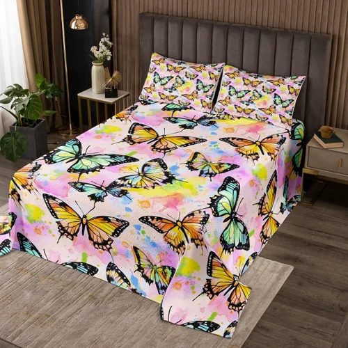 Miniatura 12 de Castle Fairy Daisy Florals Bedspread Twin Size,Cartoon Wildflowers Coverlet Set for Kids Girls Teens Adults Bedroom Decor,Retro Country
