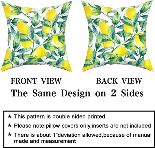 Miniatura 3 de Juego de 2 fundas de almohada cuadradas decorativas para sofá, automóvil, dormitorio, decoración del hogar con diseño de hojas verdes de 20 x 20