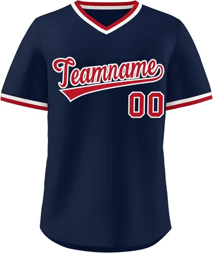 Miniatura 7 de KXK - Camiseta de béisbol personalizada con nombre y número cosidos, estilo Hip Hop, con cuello en V, atlética, para hombres, mujeres y jóvenes