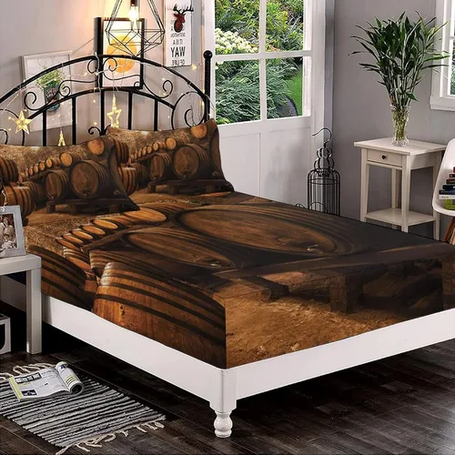 Miniatura 19 de Juego de sábanas bajeras decorativas de tamaño King, sábana bajera de Narval con bolsillos profundos y 2 fundas de almohada, juego de ropa de cama