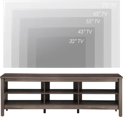 Miniatura 7 de WAMPAT Soporte de TV de granja para TV de 75 pulgadas, centro de entretenimiento de madera para mesa consola de TV de 80 pulgadas con 6 Nogal