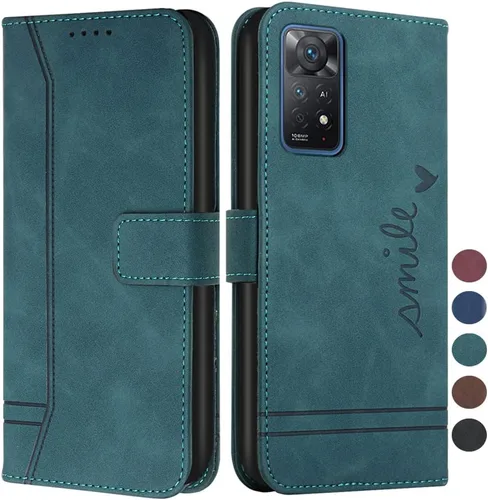 Miniatura 11 de Funda tipo cartera para Redmi Note 11 Pro, Redmi Note 11 Pro con tarjetero de cuero con función atril de protección completa magnética compatible
