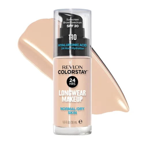 Miniatura 11 de Base líquida Revlon, maquillaje facial ColorStay para piel normal y seca, SPF 20, cobertura media-completa de larga duración con acabado natural