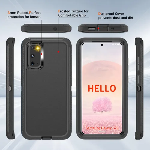 Miniatura 5 de Jshru Funda protectora resistente de grado militar para Galaxy S20, a prueba de golpes, a prueba de caídas/polvo, para Samsung Galaxy S20 5G de 6.2
