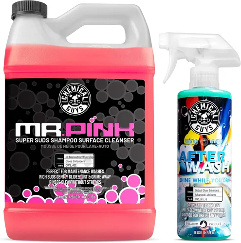 Miniatura 10 de Chemical Guys Mr. Pink - Kit de jabón de lavado de coche y guante de chenilla, champú automático de alta espuma de 16 onzas con guante de microfibra
