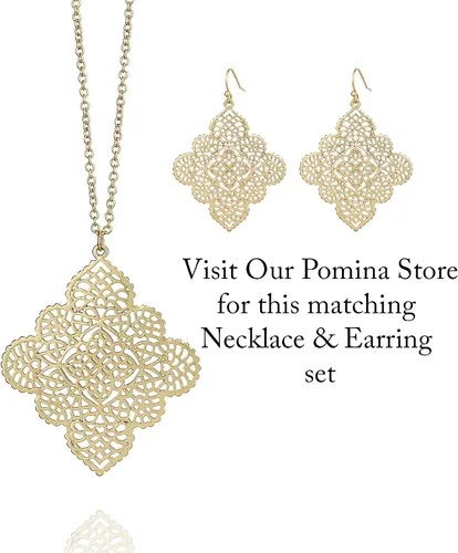 Miniatura 7 de POMINA Aretes colgantes de filigrana celta floral dorada, bohemios, modernos, geométricos, para mujer
