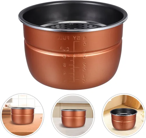 Miniatura 7 de Ipetboom Replacement Non-stick 4l Inner Pot for Electric Pressure Cooker with Thickened Aluminum Alloy and Steamer Rack, Compatible Rice Cooker