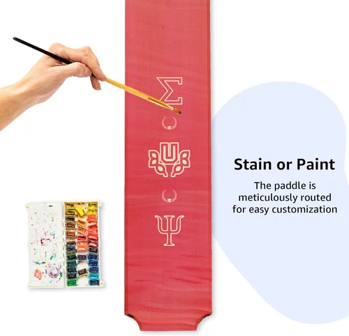 Miniatura 4 de Greek Fraternity & Sorority - Paleta grande de madera de pino de primera calidad, enrutada y lijada, ideal para ceremonias y regalos, 48 pulgadas