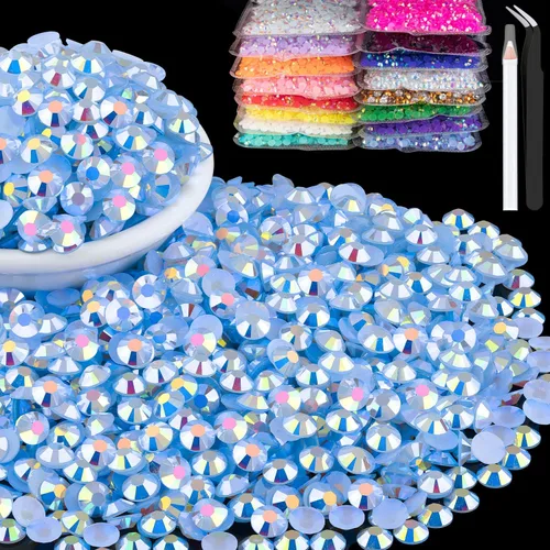 Miniatura 20 de 15000 diamantes de imitación de resina de 0.079 pulgadas a granel, diamantes de imitación de gelatina redondos negros con parte trasera plana, gemas