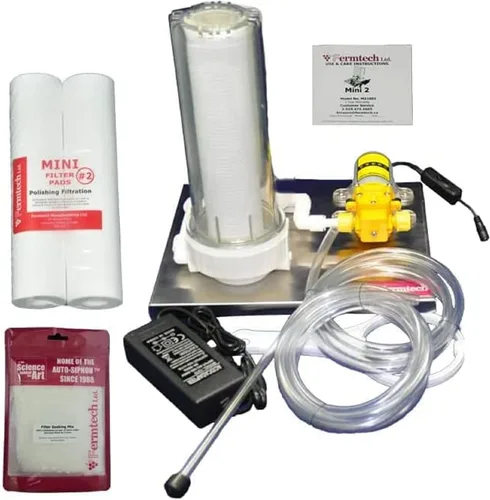 Fermtech Mini 2 Home Pro Sistema de filtro de líquido único de cartucho de 10 pulgadas, máquina de filtro de kombucha de vino de acero inoxidable,