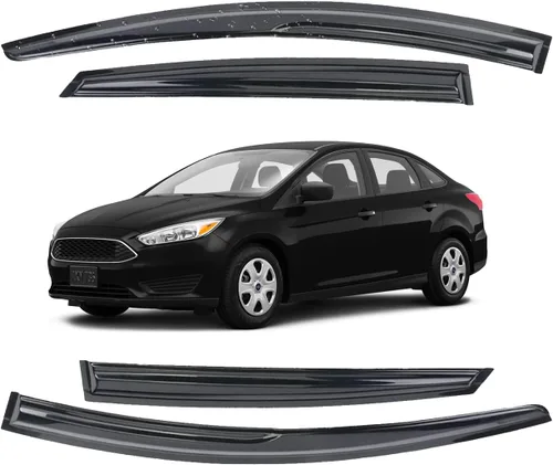 Miniatura 75 de Viseras para ventanas para Mazda 3 Sedán 4 puertas 2004 2005 2006 2007 2008 2009 estilo JDM Mugen, deflector de viento, protector solar y de lluvia