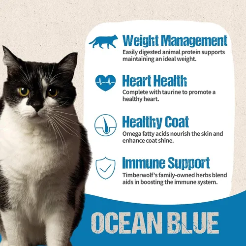 Miniatura 6 de Timberwolf Receta de salmón azul marino con alto contenido de proteínas para gatos de 10 libras
