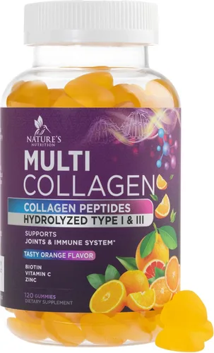 Miniatura 10 de Gomitas de péptidos de colágeno con 2500 mcg de biotina por porción, suplemento para el crecimiento del cabello, la piel y las uñas, colágeno