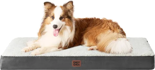 Miniatura 26 de EHEYCIGA Cama ortopédica de espuma para perros grandes, 35 pulgadas de largo x 23 pulgadas de ancho x 3.5 pulgadas de alto, gris claro