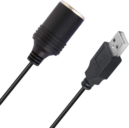 Miniatura 6 de Adaptador USB A macho a hembra de 12V para encendedor de cigarrillos de coche para GPS Dashcam y más - Negro (0.3M/1 pie)
