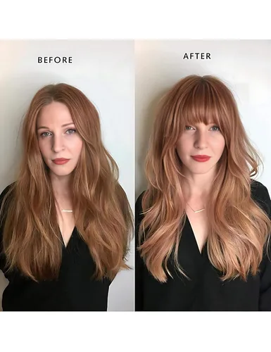 Miniatura 6 de Extensiones de cabello sintético con clip, flequillo francés, con sienes, color marrón ceniza, flequillo falso natural con clip para mujer, uso