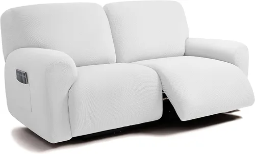 Miniatura 16 de ULTICOR - Juego de 8 fundas para sofá reclinable de jacquard, fundas elásticas para sofá reclinable para 3 cojines, fundas gruesas, suaves y Gris