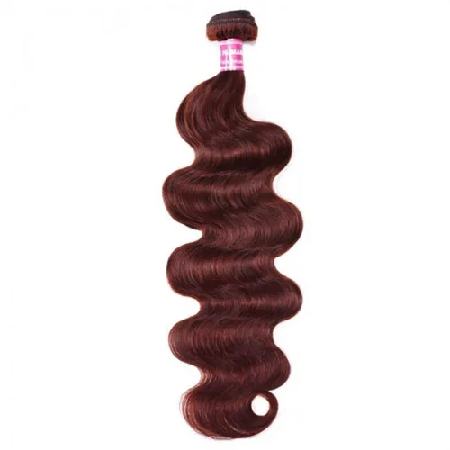 Miniatura 2 de Beauty Forever #33B Cabello humano brasileño ondulado marrón rojizo 1 paquete de 8 pulgadas, cabello humano Remy castaño cobrizo rojo cobrizo