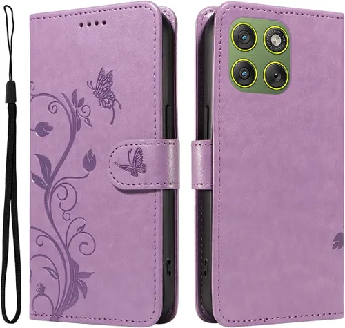 Miniatura 68 de Funda para Motorola Moto E22/E22i, piel sintética, con tarjetero y correa para la muñeca, a prueba de golpes, funda magnética para Motorola Moto Rojo