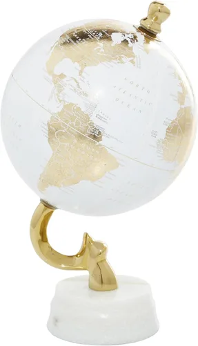 Miniatura 9 de Deco 79 Globo de aluminio con base de mármol, 5 "x 5" x 10 ", azul