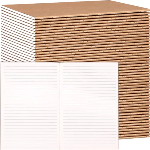 Miniatura 10 de LABUK 5 cuadernos de composición A5, cuadernos forrados de papel kraft a granel, 5 colores y 60 páginas para diario, escritura, escuela, oficina