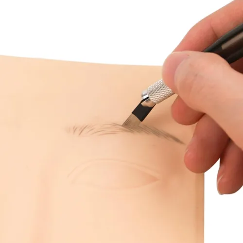 Miniatura 2 de 50pcs Aguja de Maquillaje Permanente Manual Ceja Tatuaje Microblade Agujas Inclinadas (9 Agujas Inclinadas)