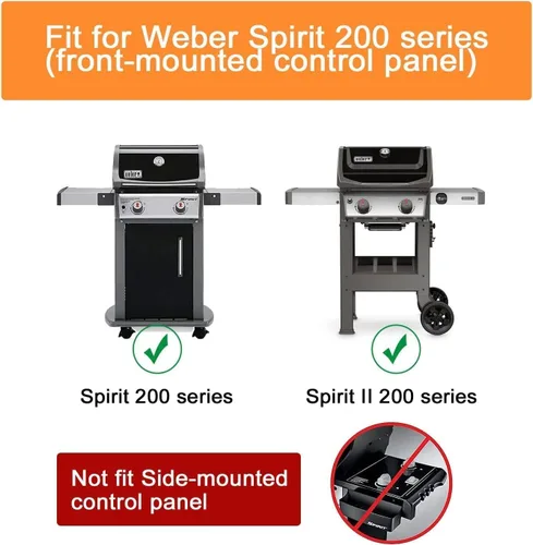 Miniatura 3 de Hisencn 7635 Barras aromatizantes, 69785 Quemador de parrilla para Weber Spirit I y II 200 con control frontal, Spirit E210 E220 S210 S220