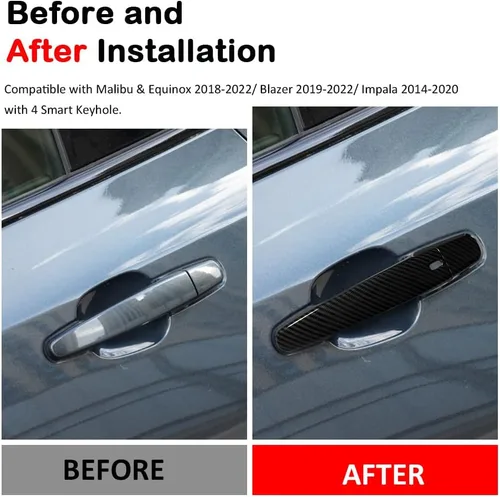 Miniatura 3 de DEYTOP Cubierta para Manija de Puerta Compatible con Chevy Malibu y Blazer 2018-2025, Equinox y Traverse 2018-2024 Protector de Manija de Puerta