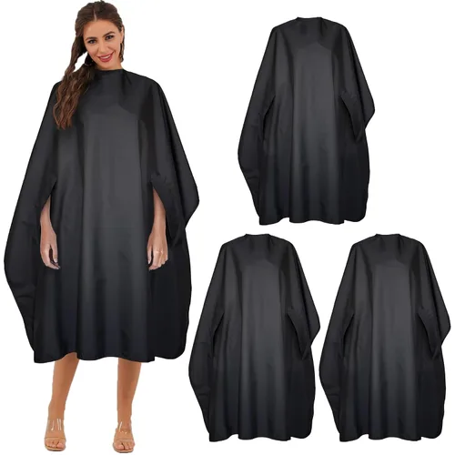 Miniatura 9 de Capa de peluquería negra impermeable para peluquería profesional con cierre de metal a presión para cortar el cabello (negro, paquete de 10)