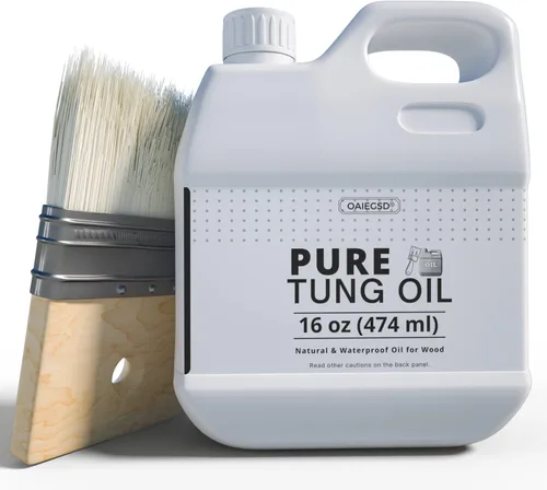 Miniatura 9 de Aceite Tung 100% puro para madera al aire libre con cepillo, aceite Tung seguro de grado alimenticio para acabado de madera, sellador impermeable