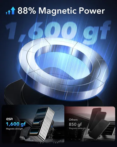 Miniatura 4 de ESR para Montura de Cargador de Coche MagSafe, Cargador de Coche Inalámbrico Magnético de 15W, para Carga de Coche MagSafe, Montura de Soporte