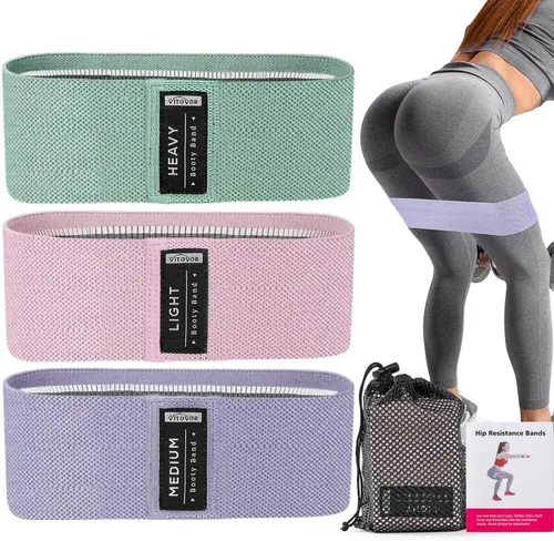 Miniatura 9 de Booty Bands Set, Resistance Bands for Working Out, Exercise Bands for Women and Men Legs and Butt, Stretch Bands for Pilates, Yoga Starter Set Negro