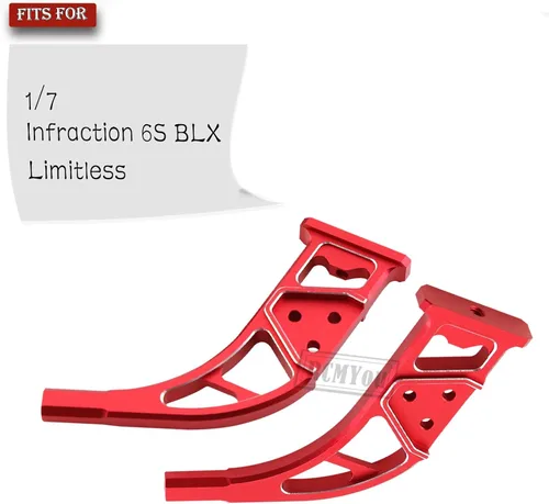 Miniatura 2 de Parte de actualización de montaje de ala trasera de aluminio para infracción 1/7 6S BLX Limitless, 2 piezas de aleación de ala trasera de montaje