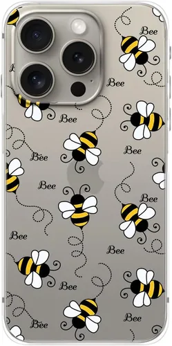 Miniatura 3 de Blingy's Funda para iPhone 15 Pro Max, funda protectora transparente de TPU suave de TPU transparente de 6.7 pulgadas (estilo abeja)