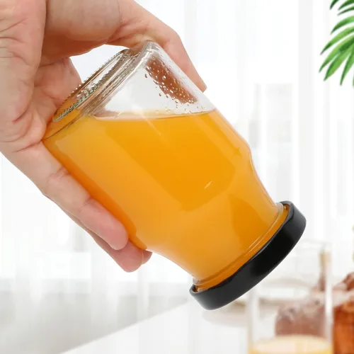 Miniatura 3 de QAPPDA Juego de 36 botellas de vidrio de 6 onzas, botellas de leche de vidrio transparente con tapa, botellas de jugo reutilizables de 6.8 fl oz