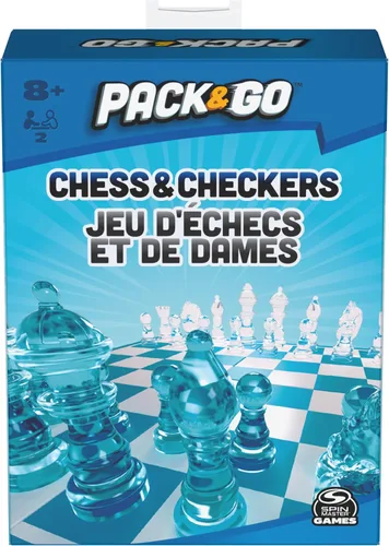 Miniatura 5 de Juego de mesa Pack & Go de ajedrez y damas de Spin Master Games Juego portátil de 2 jugadores Tablero de ajedrez Juego de ajedrez para adultos