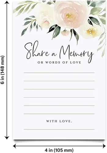 Miniatura 3 de Bliss Collections Share a Tarjetas de memoria, paquete de 50 tarjetas florales de rubor de 4 x 6 pulgadas para bodas, duchas, cumpleaños