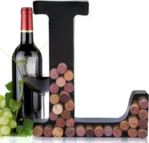 Miniatura 19 de Made Easy Kit Letra de metal para corchos de vino, monograma para atesorar recuerdos y soporte con kit de montaje en pared gratuito A-Z
