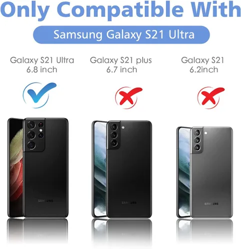 Miniatura 2 de IMLUCKIES Funda para Samsung Galaxy S21 Ultra con cubierta de la cámara, parte trasera de PC dura y parachoques suave, protector y ajuste delgado